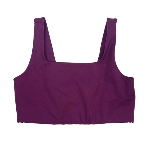 Girlfriend Collective  Sports Bra Women's Size XS Purple Tommy Square Neck Plum