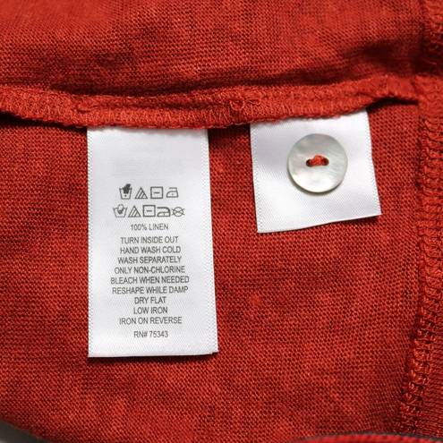 Joie  100% Linen Button Front Tank Top Burnt Rust Orange Size L