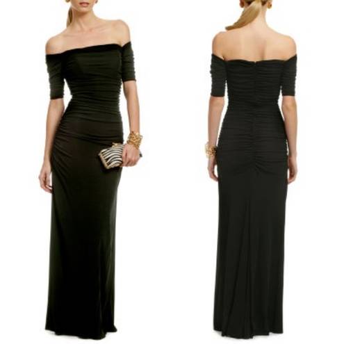 Badgley Mischka  Belle of the Ball Off The Shoulder Gown Black Dress Size 4