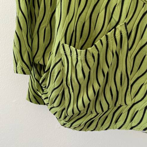 Habitat  Top Womens Small Green Loose Flowy Art To Wear Lagenlook Artsy Blouse