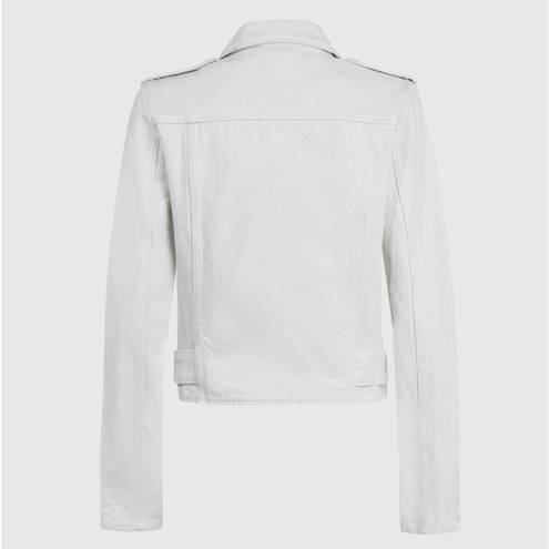 ALLSAINTS NWT  Balfern Denim Biker Jacket Size 8 US Stone White