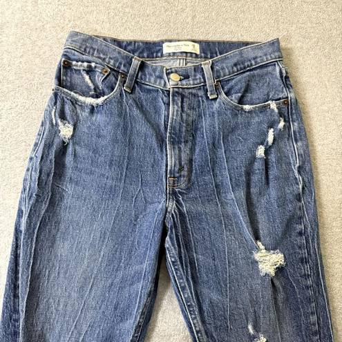 Abercrombie & Fitch Abercrombie Fitch Womens Jeans Size 6 Mom Jean High Rise Distressed Raw Hem