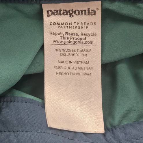 Patagonia  Green Blue Colorblock Meridian Board Swim Shorts Women's Size 8