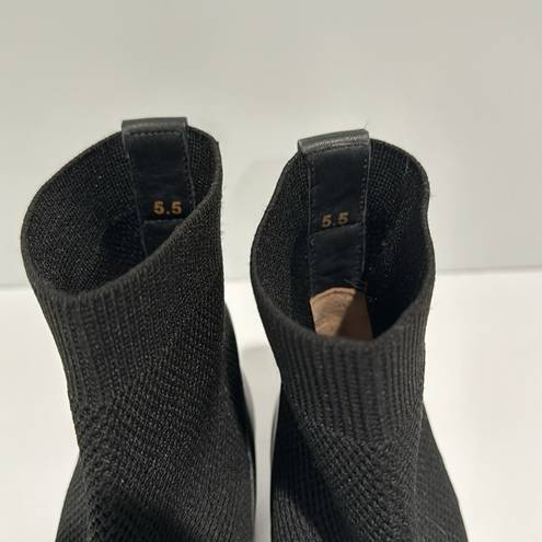 Everlane  Knit Leather Trim Glove Booties Black Size 5.5 stretchable