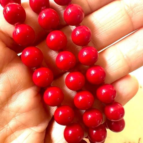 Monet  red  beaded vintage necklace