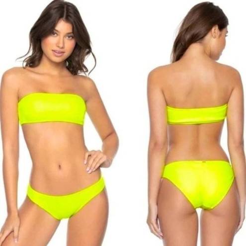 PilyQ  Pineapple Reef Bandeau Bikini Set Yellow