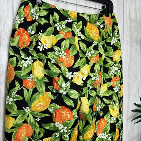 Talbots  Citrus Fruit Print Slacks Crop Pants size 12