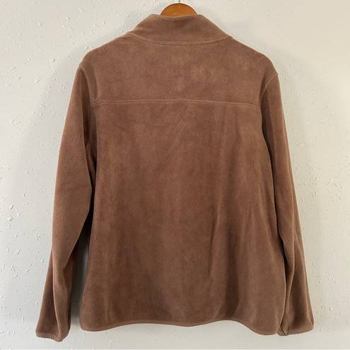 32 Degrees Heat  Tan Brown Midweight Snap Arctic Fleece Pullover Large Comfy