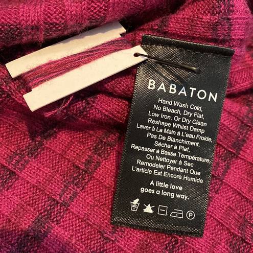 Babaton  Nathaniel space dyed striped cropped sweater in raspberry size Large NWT