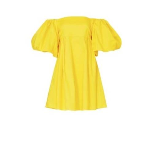 Peter Som  Collective puff sleeve Yellow Satin Dress size 10/ M