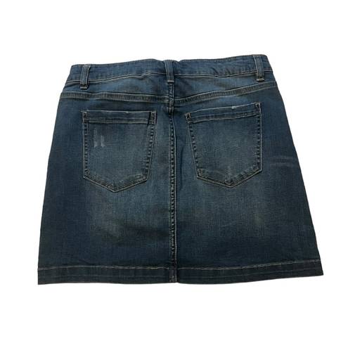 Chelsea and Violet  Distressed Denim Mini Skirt, Sz M