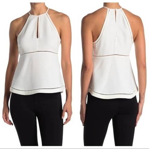 Likely  Reilly Halter Peplum Top White Size XS NWT