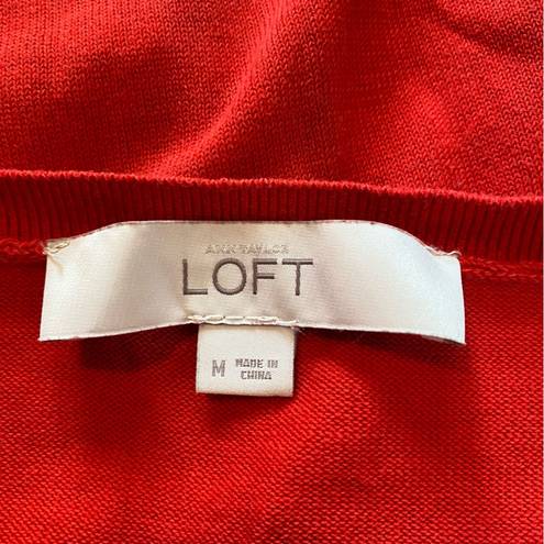 Loft  Red Button Front Cardigan, M