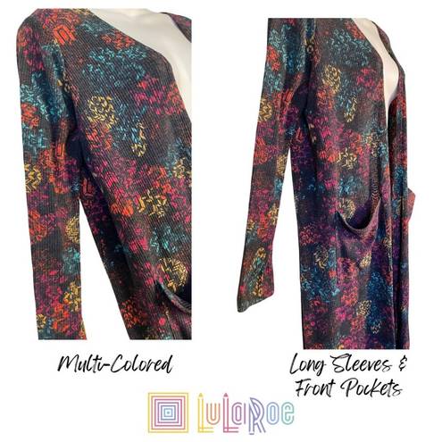 LuLaRoe LuLuRoe Sarah Many Colors Open Front Cardigan Duster Sweater Pockets Size Medium