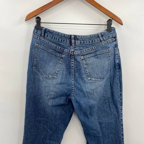 J.Jill  Wide Leg Straight Jeans Medium Blue Wash Womens 31 Inch Waist