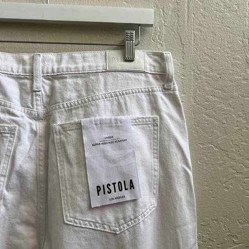 Pistola NWT $158  Cassie Super High Rise Straight White Distressed Jeans