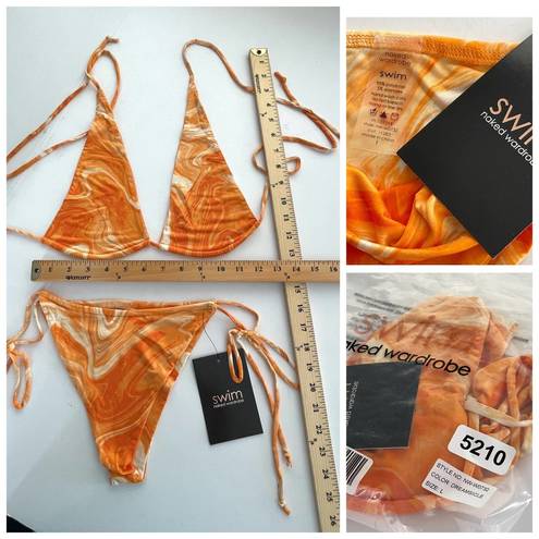 Naked Wardrobe  Swim Dreamsicle String Bikini Swimsuit NEW Sz L Style NW-W0732