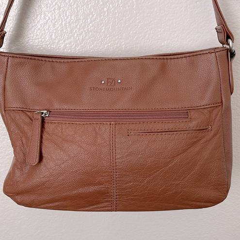 Stone Mountain  camel brown leather shoulder bag