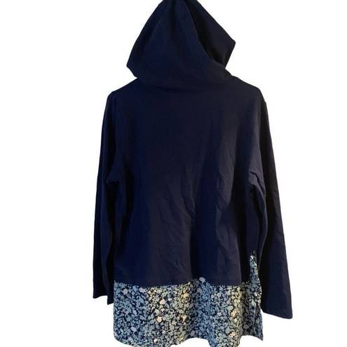 Isaac Mizrahi Pre Owned Women’s  Live Blouse Shirt Top Hoodie Sz Med Floral