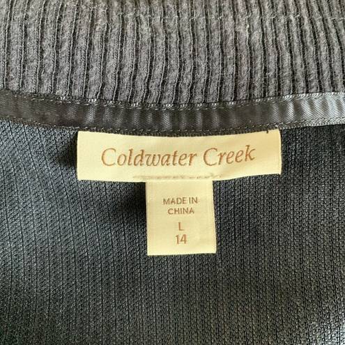 Coldwater Creek  Womens Size Large 14 Navy Blue Ribbed 1/4 Zip Pullover Sweater