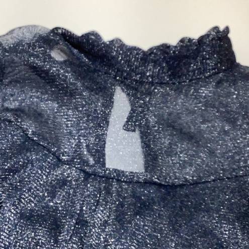 Luna  Rae Blue Shimmery Sleeveless Blouse Size Large New
