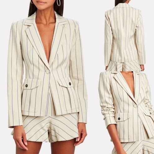 Alexis 
Enos Striped Single-Breasted Blazer Size Large