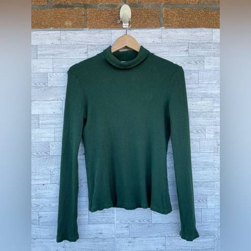 Lacausa  green rib tutleneck sweater size medium