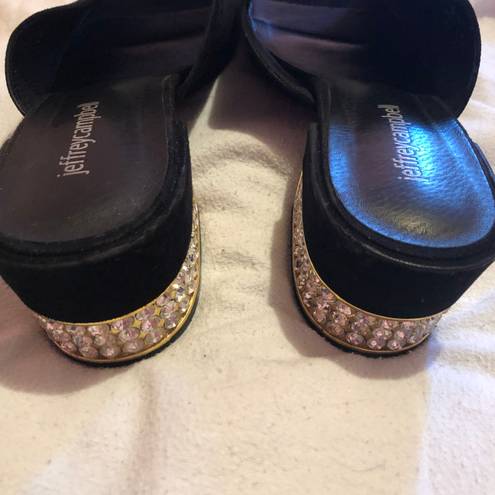 Jeffrey Campbell black mules.   With rhinestones size 9.5