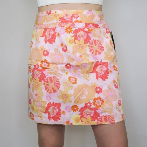 St. John’s Bay Vintage 90s St. Johns Bay Pink & Orange Floral Mini Skirt Skort