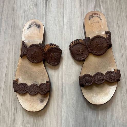 Jack Rogers  6.5 Brown Leather Lauren Sandals