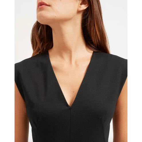 Everlane  The Sleeveless V-Neck Flare Dress Black Womens 4