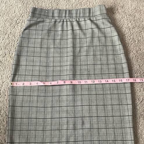 New Mix  Black White Plaid Pencil Skirt Size Medium Professional Office Business