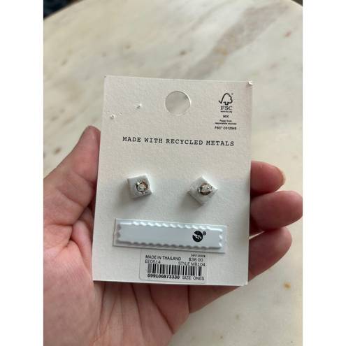 Madewell NWT  Delicate Collection Demi-Fine X Stud Earrings Silver