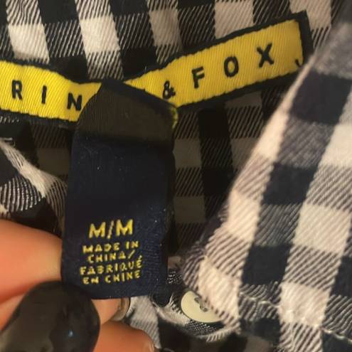 Prince And Fox  blue and white checkered button down shirt