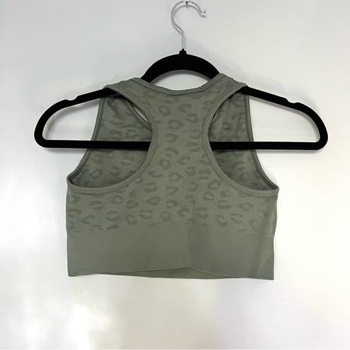 Zella Z by  Olive Army Green Animal Print Sports Bra Workout Athleisure Size M