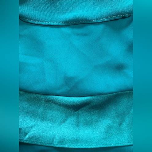 Talbots  Women’s V-neck Chiffon Overlay Turquoise Tank Maxi Dress
