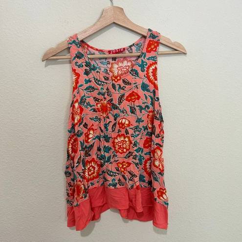 Natori Josie  Floral Tank Top Womens Size S Flowy Back Rayon Multicolor‎