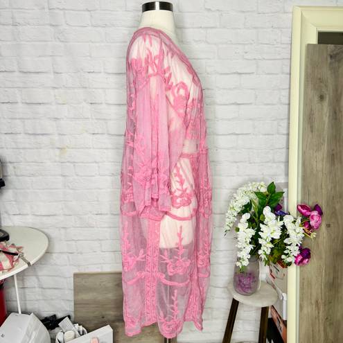 LC Lauren Conrad Lauren Conrad Pink Lace Kimono