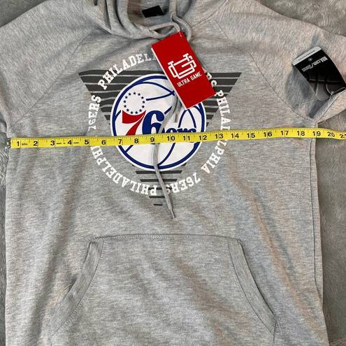 Nba Ultra Game  Women's Small Philadelphia 76ers Grey Fleece Hoodie Sweatshirt