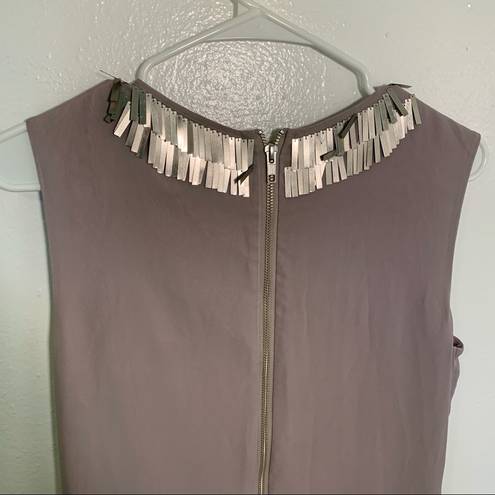 Ted Baker  Metal Embellished Dress Light Grey