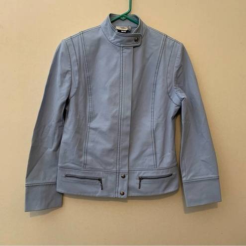 St. John  Sport By Marie Gray Blue Stretchy Denim Jacket