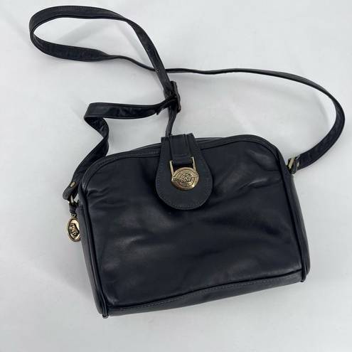 Stone Mountain  Women's Sling Bag Shoulder Leather Vintage brass Hardware Black