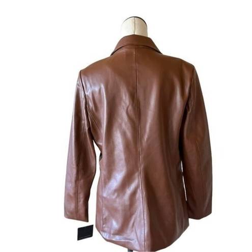 Marc New York NWT  ANDREW MARC FAUX LEATHER ONE BUTTON BLAZER JACKET LARGE