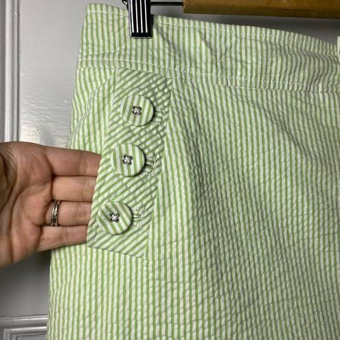 Lilly Pulitzer | Courtland Seersucker Striped Mini Skirt in Green White Sz 6