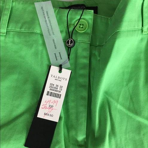 Talbots NEW ‎ heritage ankle Pants petite Green Crop Womens Size 10 Petite