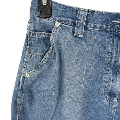 Marsh Landing  SZ 14 Jean Shorts Pockets Zip-Fly High-Rise Medium Wash Blue