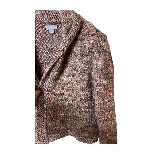 J.Jill  Open Cardigan Sweater Italian Wool Alpaca Soft Brown Pink Marled Small