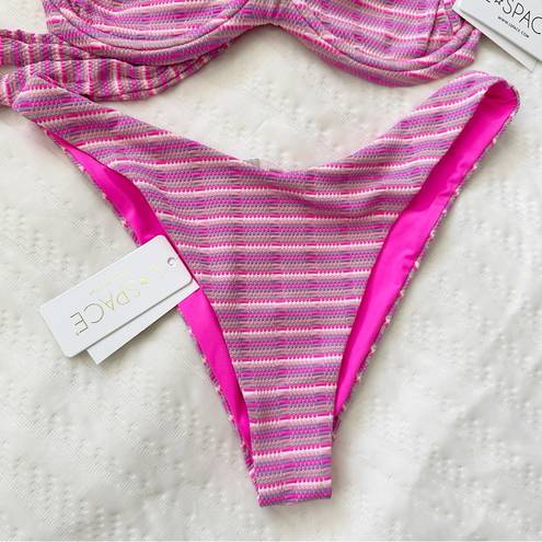 l*space NWT  Camellia Top & Cabana Bitsy Bottom Bikini Set in Electric Pink sz M