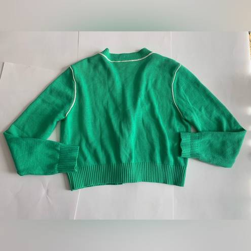 CAbi  Wallis Retro Cropped Burst of MintJulep Green Cardigan Embellished Buttons