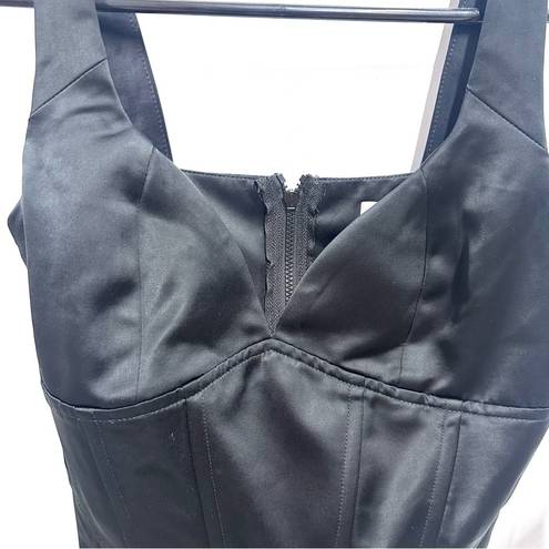 Jason Wu NWT  Womens XS Black Corset Bustier Zip Back Casual Satin Tank Top